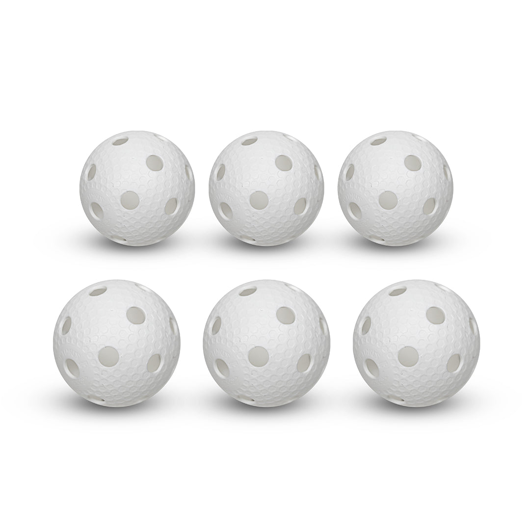 Floorball Balls – 12 Pack (White)